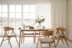 Waterton (ruokatuoli käsinojilla tammi/beige kangas)
